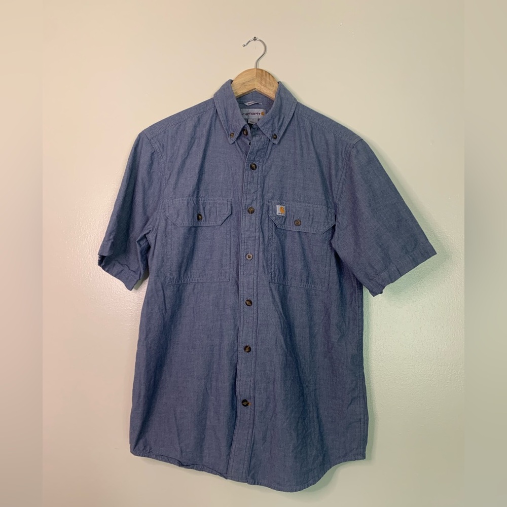 Carhartt Relaxed Fit Denim Button Down Shirt Size Small
